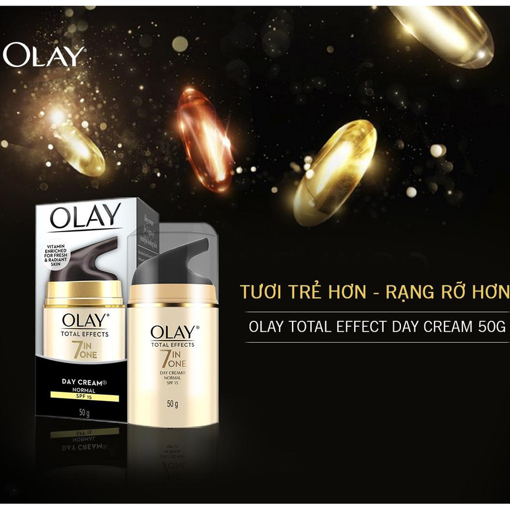 Kem Dưỡng Ban Ngày Chống Lại 7 Dấu Hiệu Lão Hóa Olay Total Effects 7in1 Anti-Aging Moisturizer Day Cream SPF 15 50ml