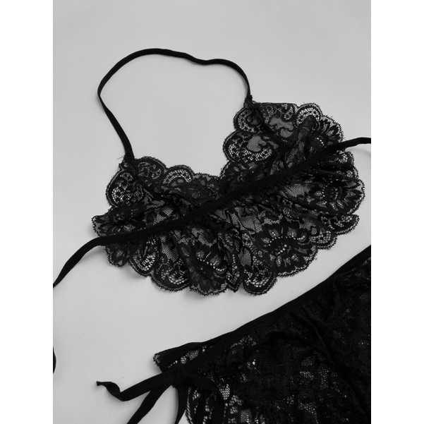 Set bralette ren nữ mỏng không gọng cột dây Babydoll Bra Set | BigBuy360 - bigbuy360.vn