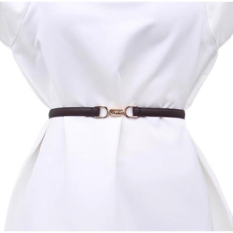 Thắt váy da khóa vàng kim loại Thắt váy áo blasez siêu tiện lợi 1.4cm