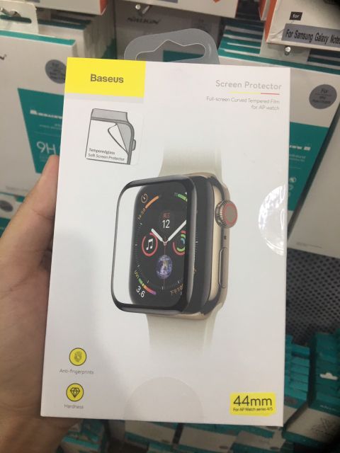 Dán cường lực Baseus Apple watch size 40/ 42/ 44mm Full màn hình Chính Hãng