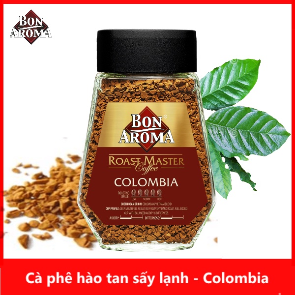 Cà phê hòa tan sấy lạnh - Cao cấp Bon Aroma Roast Master - Colombia (Freeze dried instant coffee)