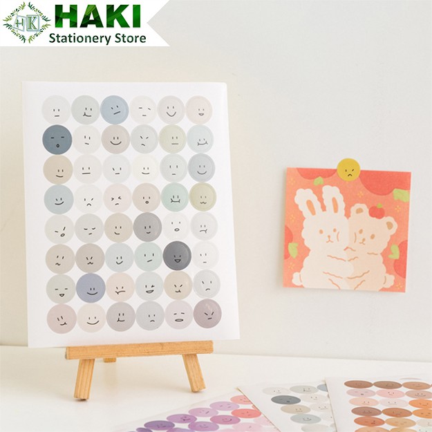 Sticker hình mặt cười HAKI dễ thương, hình dán sticker trang trí bảng kế hoạch sổ tay ST03