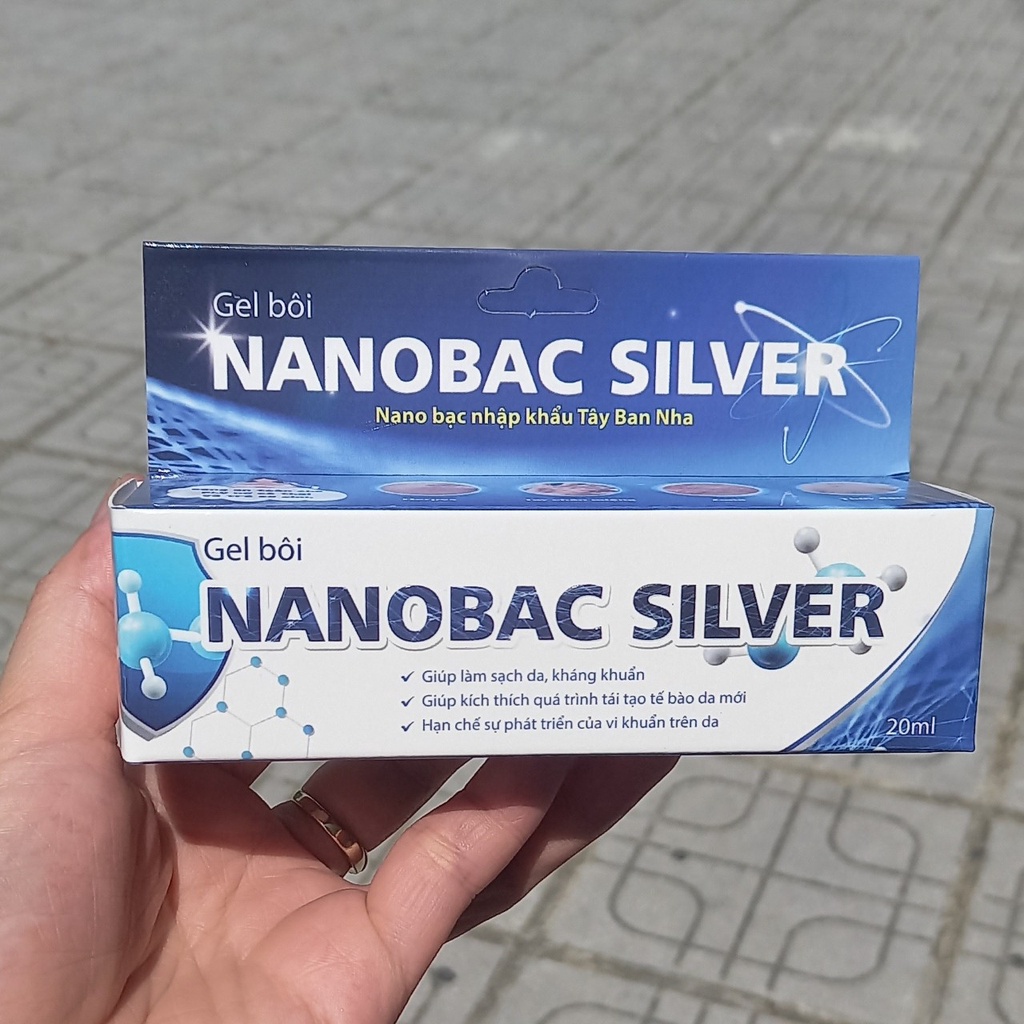 Gel làm sạch và chăm sóc da Nanobac silver. Kem bôi đa năng an toàn cho phụ nữ mang thai, trẻ sơ sinh