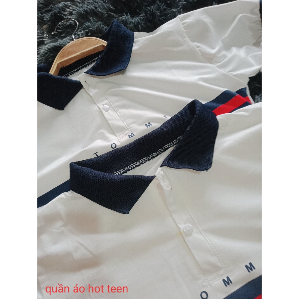 ÁO PHÔNG NỮ POLO TOMY  PHỐI CỔ bo tay phom 40-60kg mang vừa