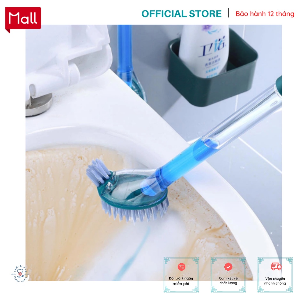 Cọ bồn cầu tiện lợi tích hợp phun nước tẩy , cọ toilet phun nước tẩy tự động 2 đầu , cọ bồn cầu đa năng