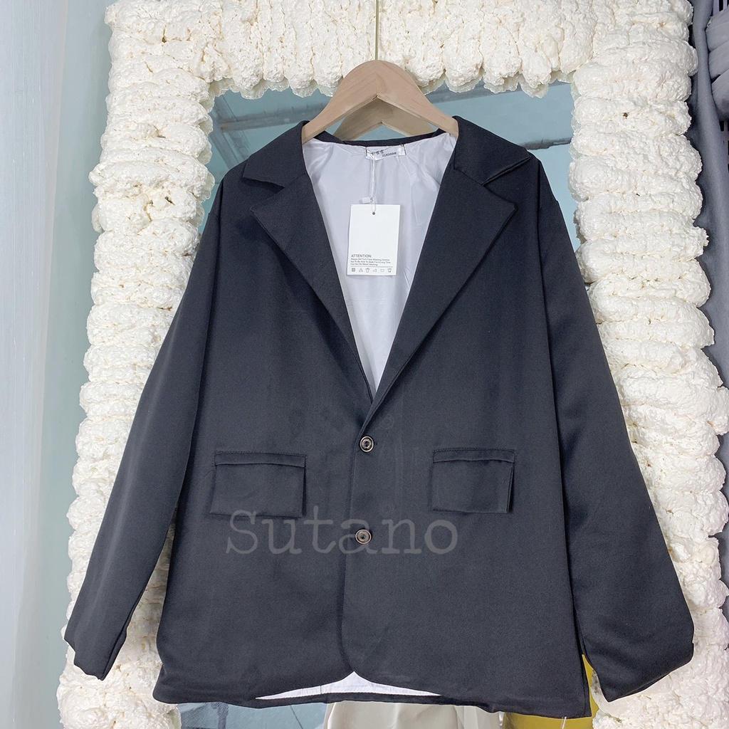 Áo blazer nữ - Vest Nữ - Áo blazer 2 lớp Tay Dài Màu Trơn phối chân váy xinh kiểu dáng Hàn Quốc A515 SUTANO