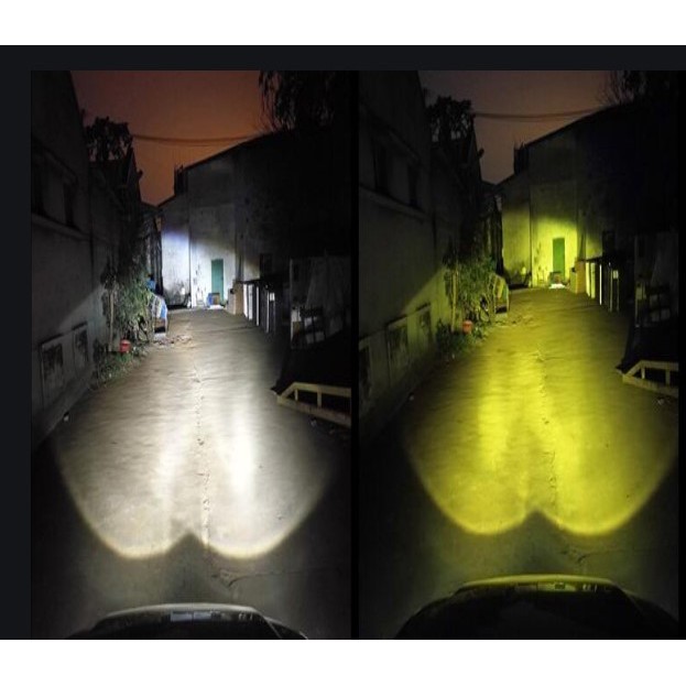 [FREESHIP]  Đèn Pha LED 2 Màu Siêu Sáng Cho XE MÁY |  Đèn Led  2 Màu Loại Tốt Nhất Chân H4 / H7 / H1