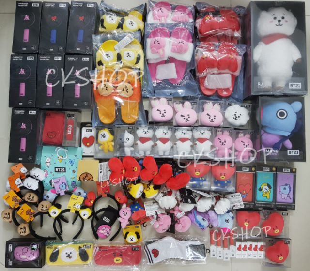 Móc khóa gấu bông BT21, bag charm, face keyring có sẵn