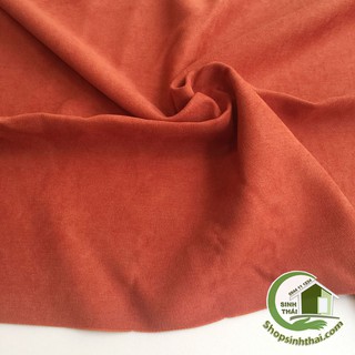 Vải nhung tăm màu cam đất [ 50cm x khổ 1,55m ]