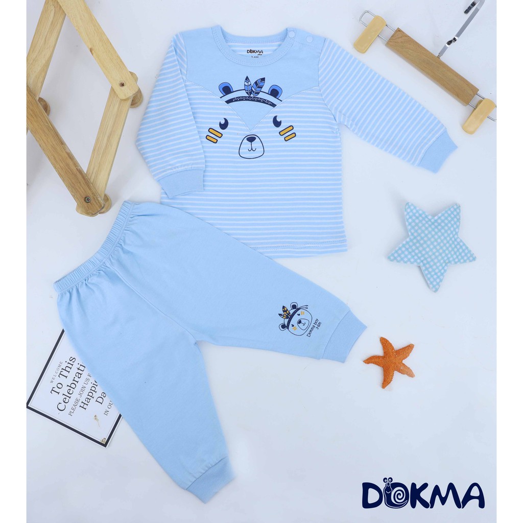 DB465- Bộ quần áo cài vai dài tay Dokma (6-18M)