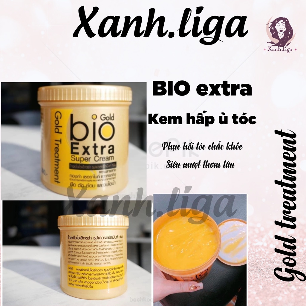 Dầu xả siêu mềm mượt phục hồi tóc hư tổn Biotin Gold - Ủ tóc BIO Gold Treatment Thái Lan 500ml Xanh.liga