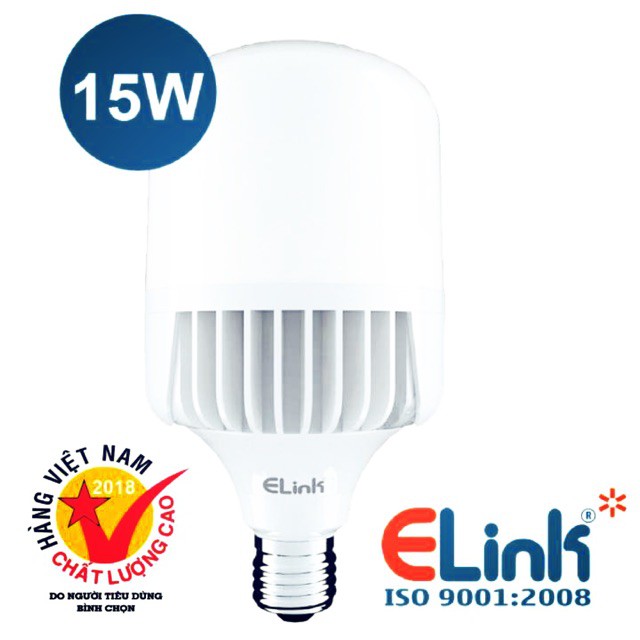 Bóng đèn led búp trụ cao cấp ELINK 10W - 15W - 20W - 30W - 40W - 50W - 60W ánh sáng trắng, Bảo hành 2 năm