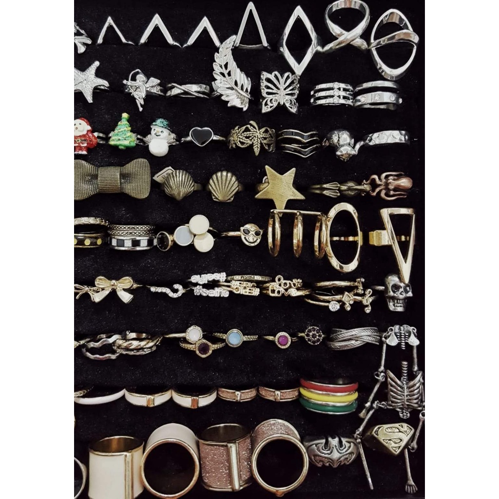 Set 02 nhẫn H&M chính hãng đính đá nhiều mẫu cách điệu
