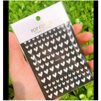 sticker tim trang trí nail