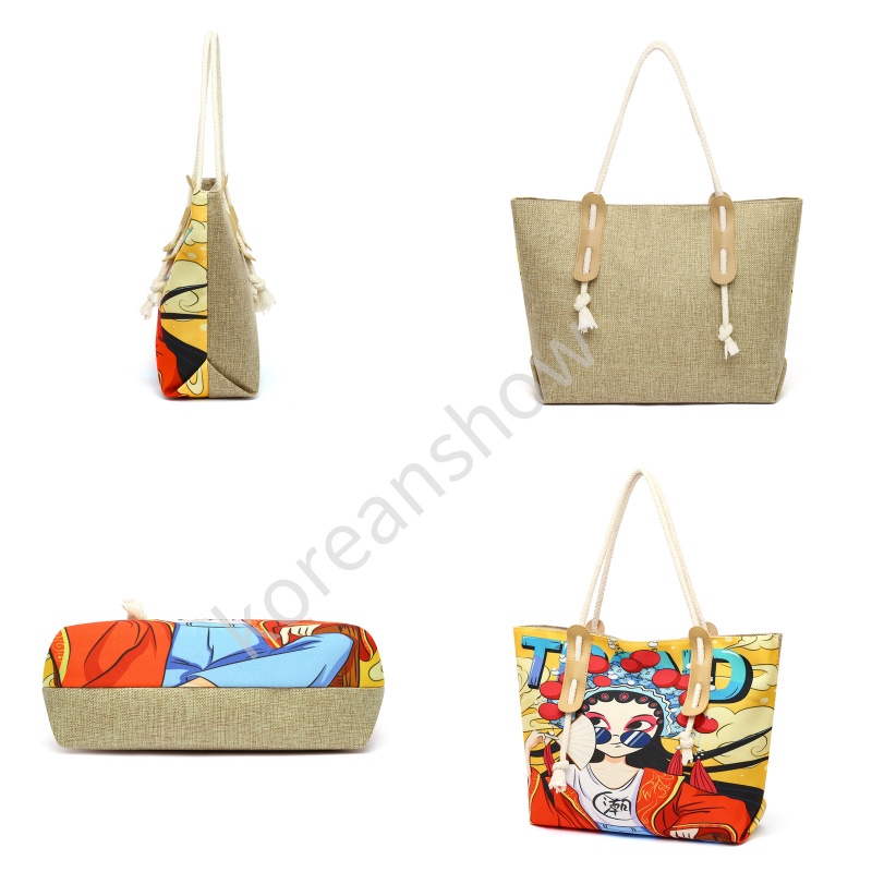 Túi Tote đeo chéo Túi vải Họa Tiết Hoạt Hình Dễ Thương Cho Nữ