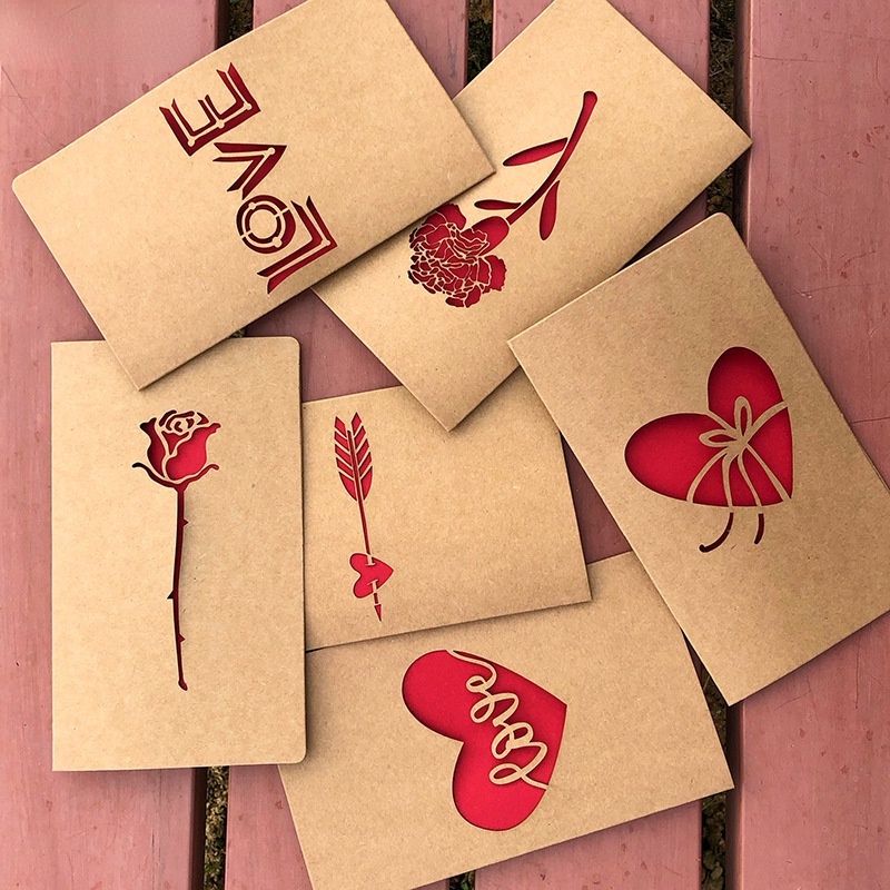 Thiệp Chúc Mừng Ngày Valentine / Sinh Nhật / Sinh Nhật / Doanh Nhân / Chúc Phúc / Ngày Của Mẹ Hình Trái Tim Có Thiệp Cảm Ơn Kèm Nhãn Dán