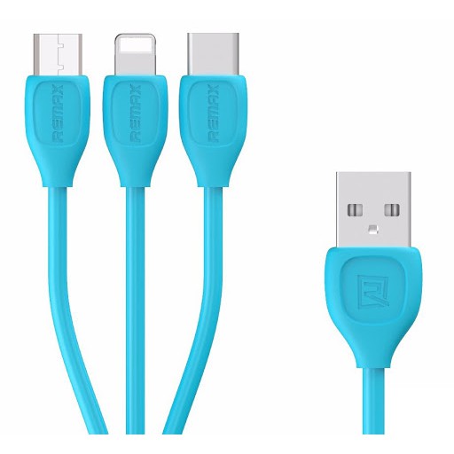 CÁP SẠC REMAX RC 131th 3 ĐẦU LIGHTNING MICRO USB TYPEC SẠC CHO TẤT CẢ ĐIỆN THOẠI IPHONE SAMSUNG