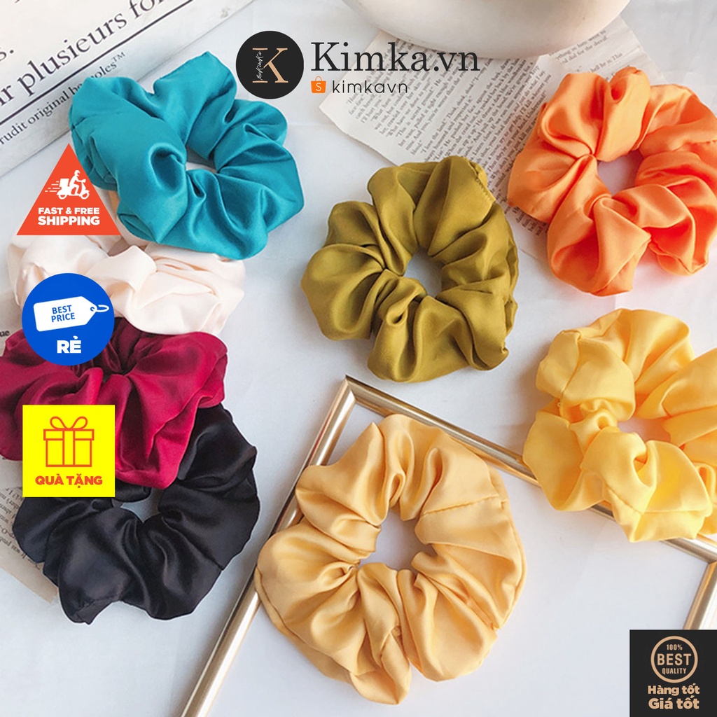 (0699) Chun Buộc Tóc Co Dãn Lụa Satin Màu Sắc