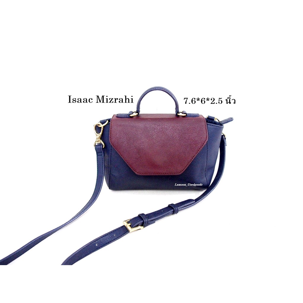 Túi xách cũ Da thật Thương hiệu đích thực Isaac Mizrahi Túi đeo chéo