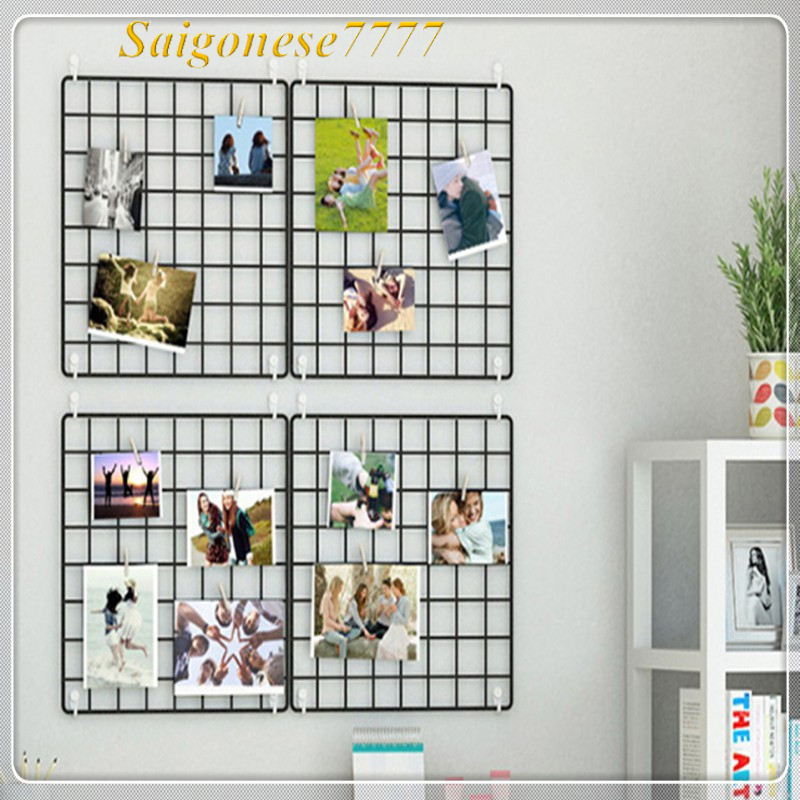 (Chọn Màu) 4 Khung Hình Lưới Sắt Nghệ Thuật Trang Trí Decor Nhà Phòng Ngủ Siêu Xinh Picture Frame