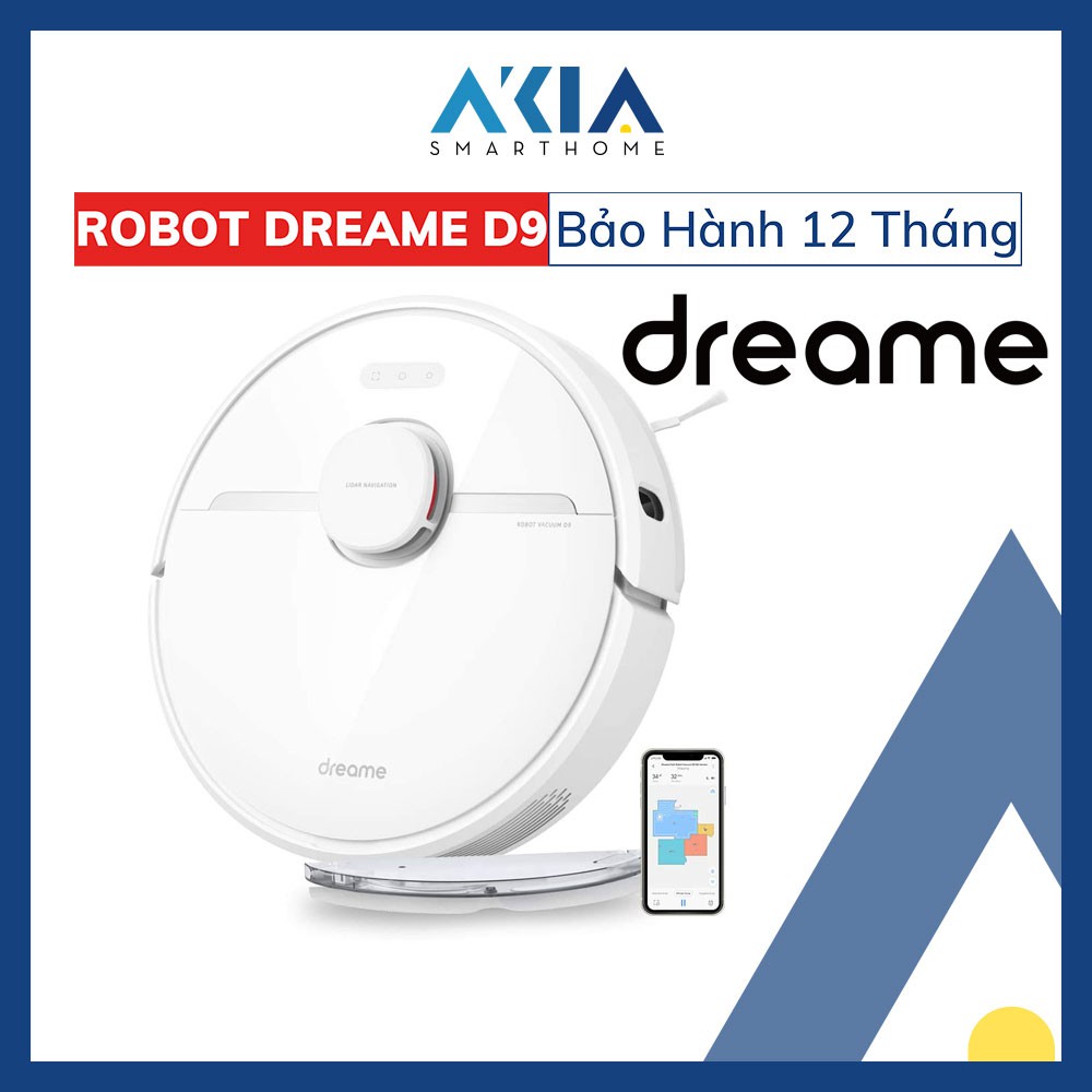 Robot Hút Bụi Lau Nhà Thông Minh Dreame D9 - Lực hút 3000Pa - Pin 5200mAh - Hoạt động liên tục hơn 2 tiếng - Bản Quốc Tế