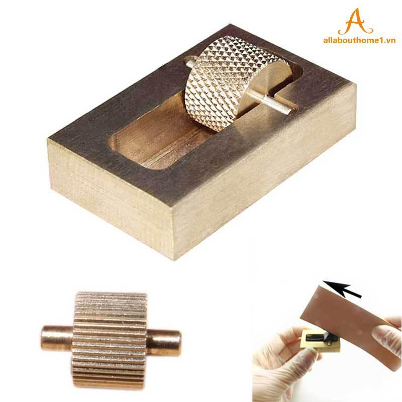 Dụng cụ làm đồ da thủ công + 2 con lăn bằng đồng thau