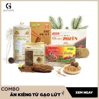 COMBO Ăn kiêng từ gạo lứt GUfoods - Bánh, bún, phở, cơm sấy, bánh quy gạo lứt