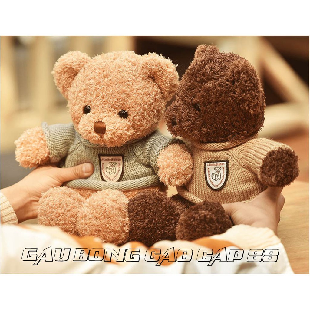 Gấu Bông Đồ Chơi cho bé Teddy Mặc Áo Len Nhiều Size Nhồi Gòn Cao Cấp Bao Xinh