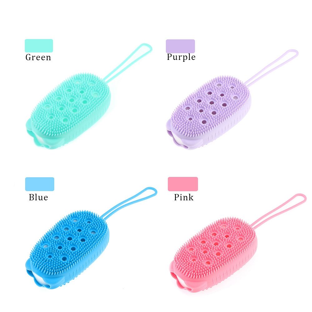 Bàn Chải Silicon Mềm Hai Mặt Tạo Bọt Làm Sạch Sâu Sáng Tạo Nhiều Màu Sắc