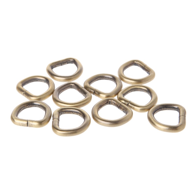 Bộ 10 vòng khóa kim loại hình chữ D 15mm dùng cho túi xách tay bằng da thời trang