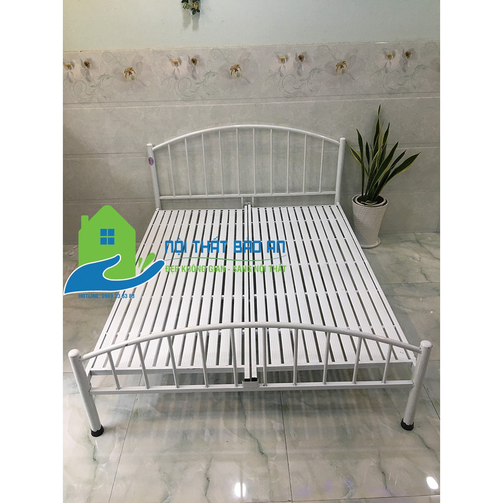Giường sắt mỹ nghệ nhiều kích thước từ 1m đến 1m8 mẫu 04 - Bảo An | BigBuy360 - bigbuy360.vn