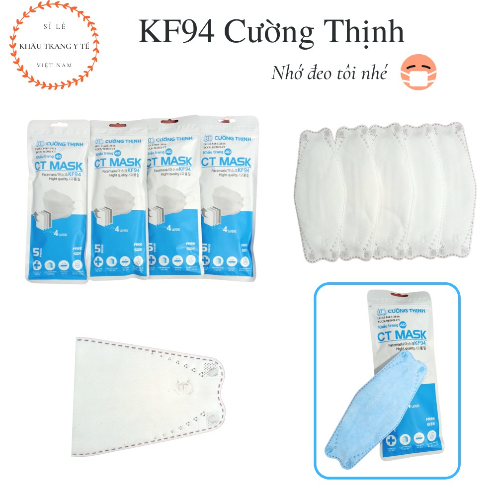 Khẩu Trang KF94 Khẩu Trang Kháng Khuẩn Khẩu Trang Y Tế 4 Lớp Công Nghệ Nhật Bán Túi 10 Chiếc Màu Trắng, Xanh, Xám, Đen