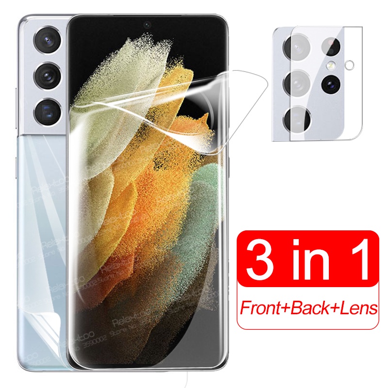 3in1 Front Back Hydrogel Soft Film For Samsung Galaxy S21 Ultra S 21 Plus 5G S21Ultra S21Plus Camera Screen Protector