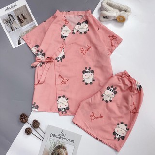 Bộ đồ ngủ kimono đùi chất mịn mát size 40-62kg