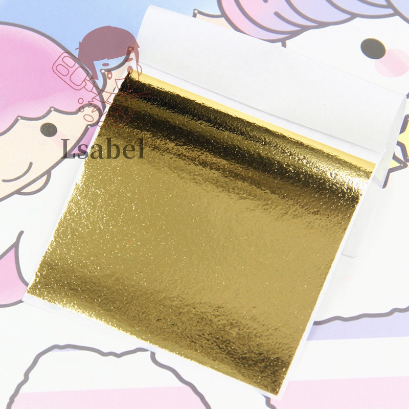 100 Pcs Gold Leaf Sheets Foil Paper for Arts Slime DIY Gilding Nails Art Craft