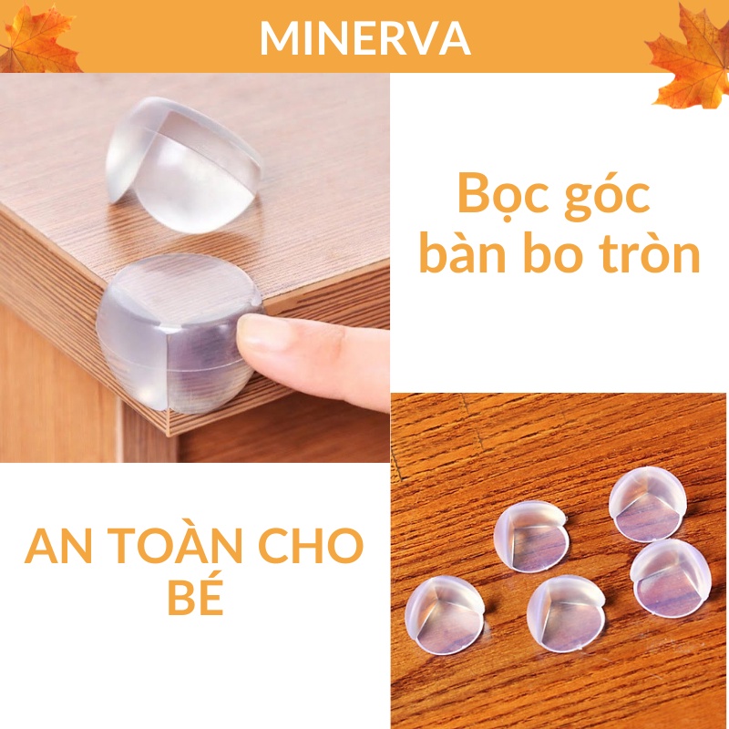 4 Miếng Bịt Góc Bàn Bo Tròn - Bọc Góc Bàn Tròn Silicon bảo vệ an toàn cho bé