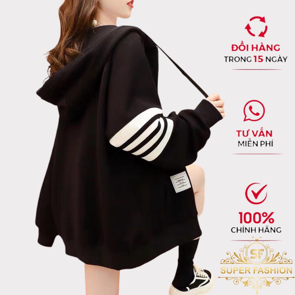 Áo khoác nỉ nữ from rộng phong cách trẻ trung SUPER FASHION