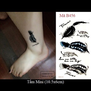 Xăm dán Tattoo lông vũ B456