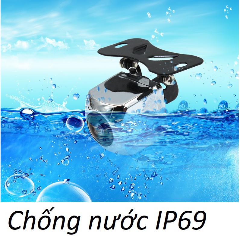 Camera lùi 720p MẮT LỒI góc rộng mạ bạc inox MỌI LOẠI MÀN AHD CCD chân cánh bướm