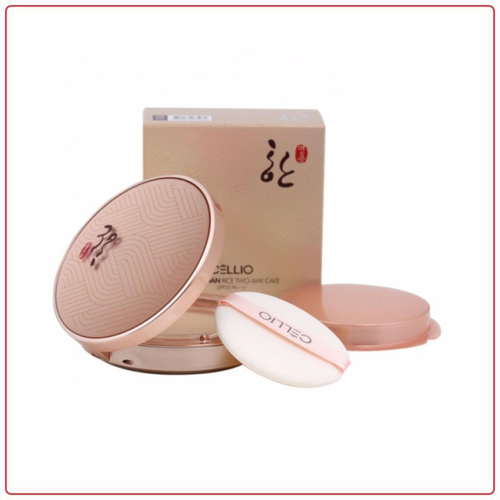 PHẤN PHỦ Siêu Mịn Cellio Han Rice Two-Way Cake SPF25 PA++ 13g( Tặng kèm Lõi)