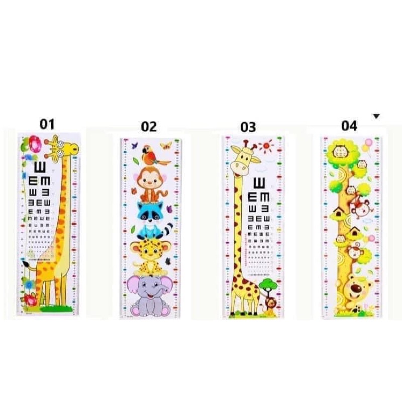 Decal dán tường đo chiều cao sinh động cho bé