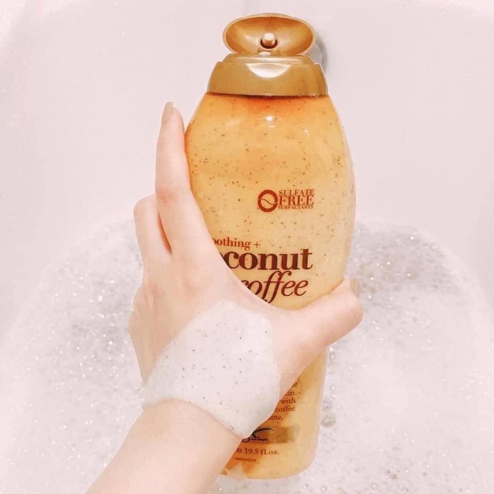 Sữa tắm và tẩy tế bào chết OGX Coconut Coffee 577ml