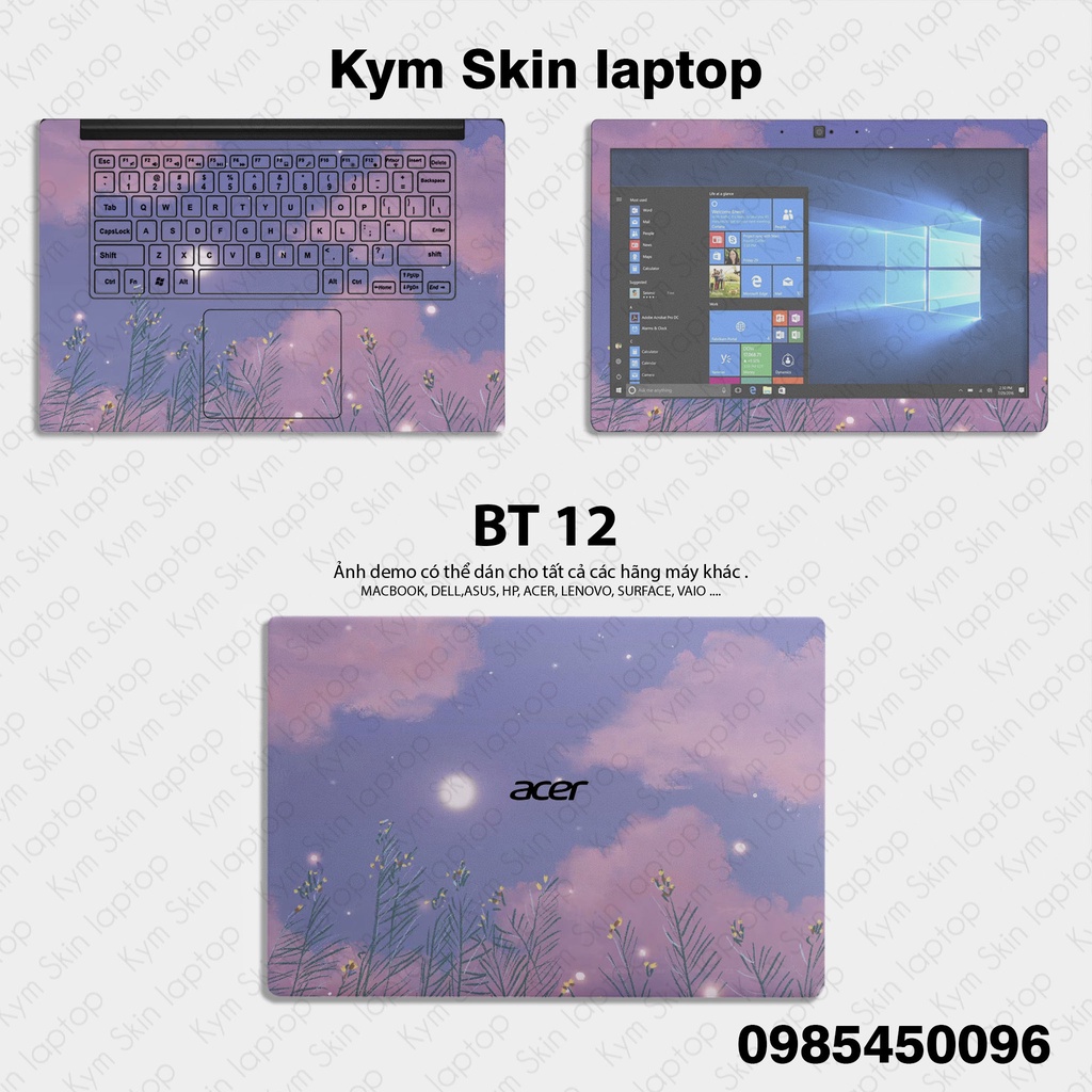 Khung Cảnh Ánh Trăng - Skin Dán Laptop Cắt Sẵn Theo Từng Máy - Decal dán laptop