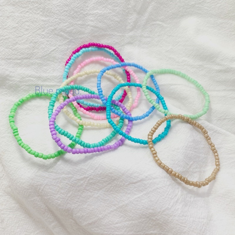 Vòng tay handmade hạt cườm dạng thun Color Basic✨ #fromBlue