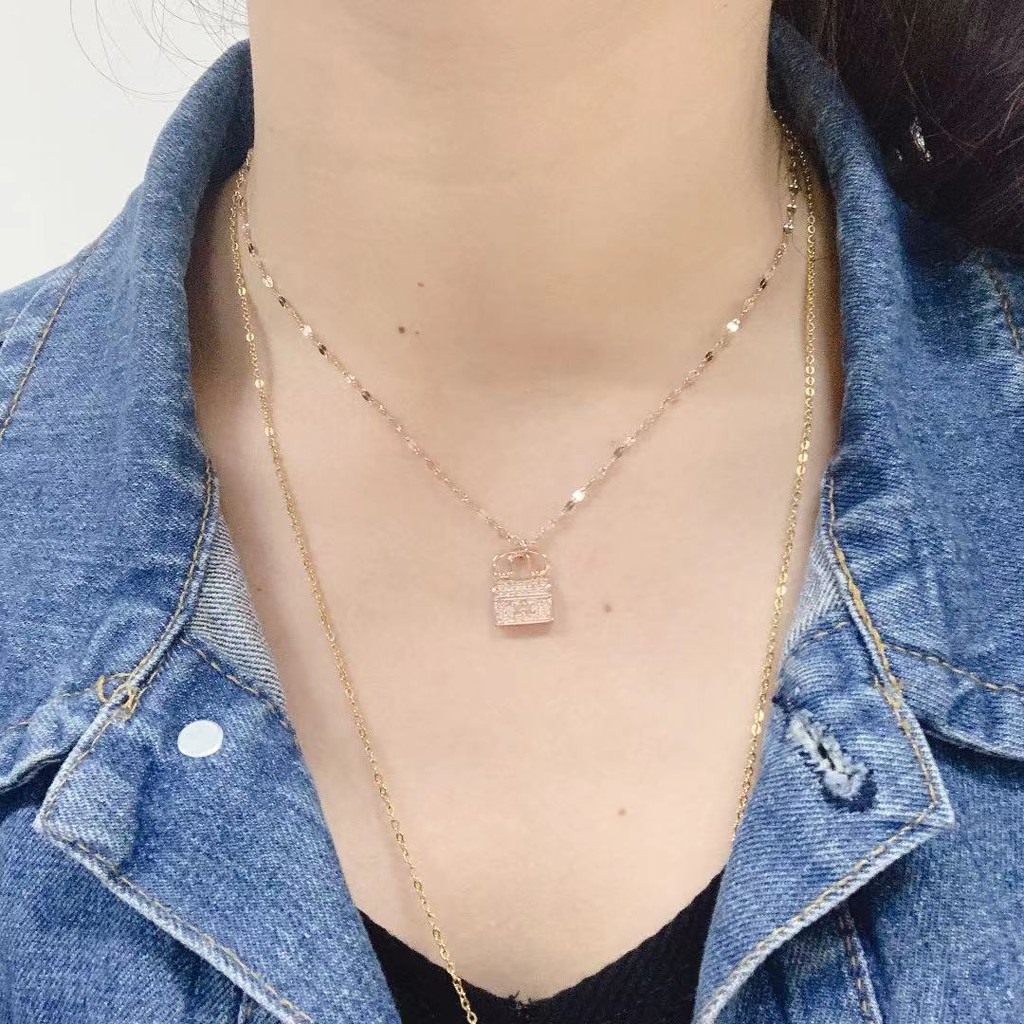 Toàn Bộ Dây Chuyền Mặt Chữ H Đính Đá Zircon Thời Trang