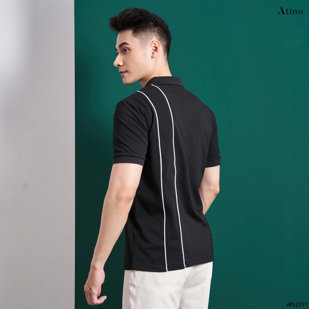 Áo Polo Nam túi ngực POKE ATINO sang trong lịch lãm vải cá sấu Cotton cao cấp chuẩn form APL2111 Trắng | BigBuy360 - bigbuy360.vn