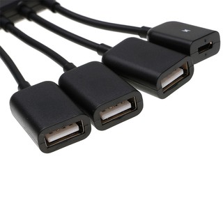 Adapter Chuyển Đổi Micro Usb Sang 3 Cổng Usb 2.0 Màu Đen