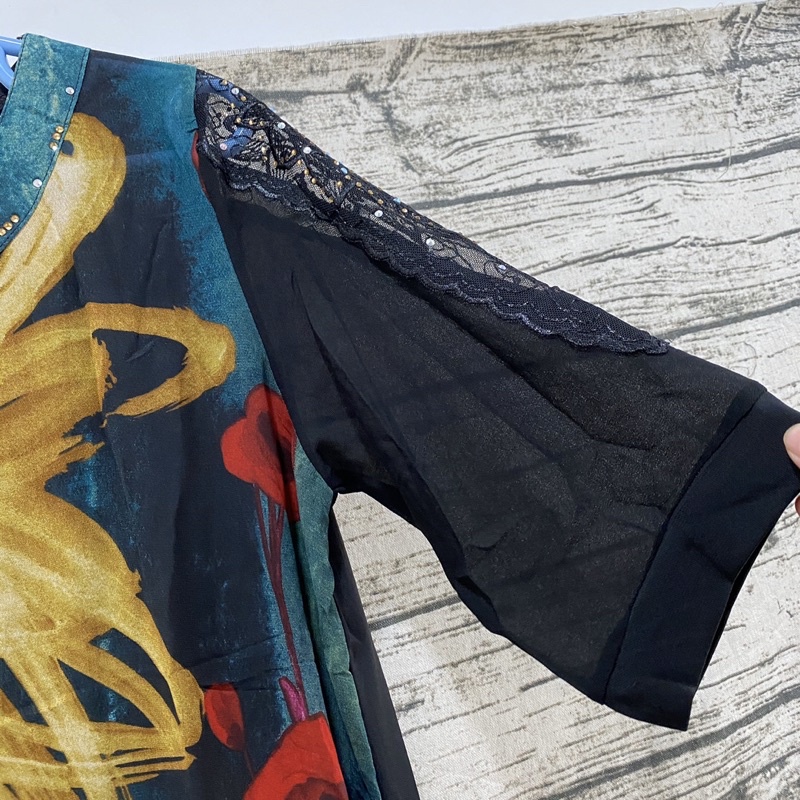 Áo voan nữ tay phối ren