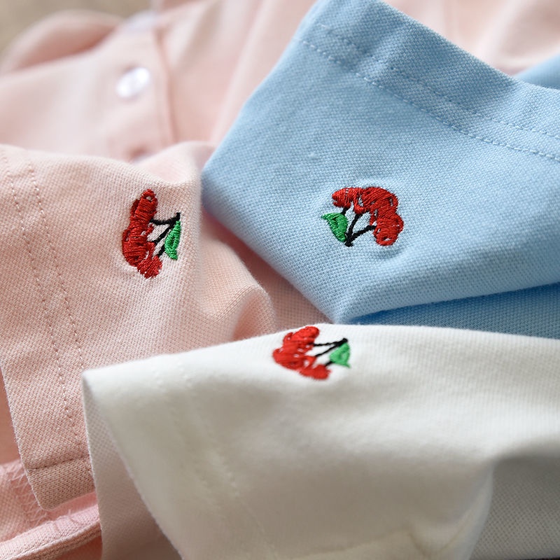 Áo Thun Polo Tay Ngắn Màu Sắc Đơn Giản Chất Liệu Cotton Cao Cấp Thời Trang Mùa Hè Theo Phong Cách Hàn Quốc Cho Bé