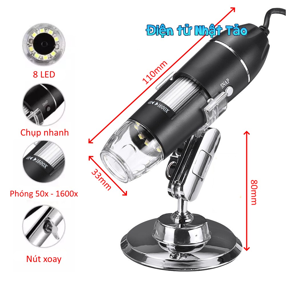 KÍNH HIỂN VI ĐIỆN TỬ PHÓNG ĐẠI 1000X KẾT NỐI ĐIỆN THOẠI VÀ MÁY TÍNH DIGITAL MICROSCOPE